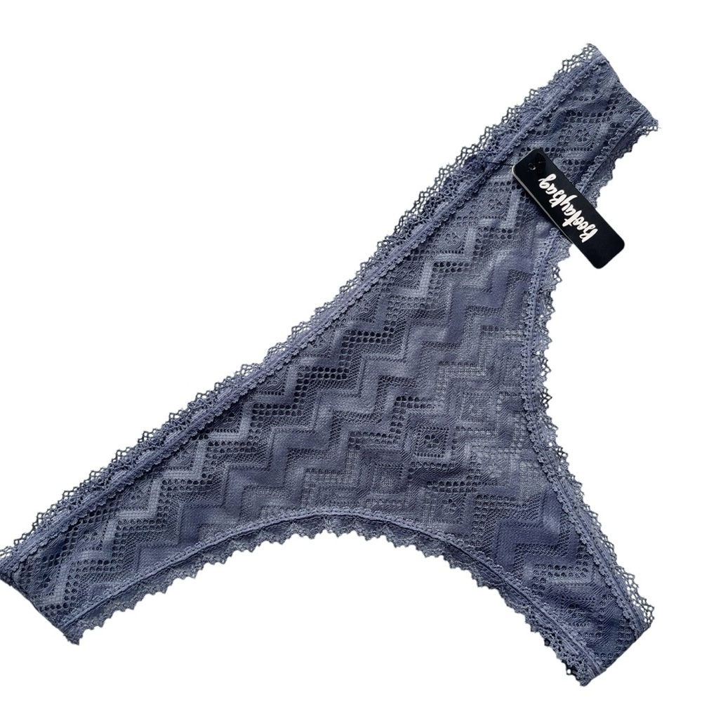 NWT BootayBag Gray Lace Thong Size Large